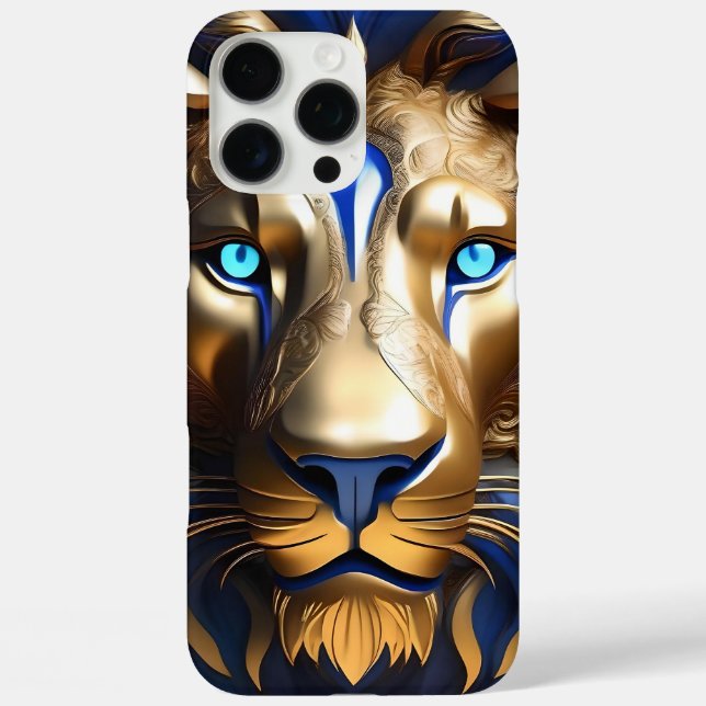 Sapphire Blue And Gold Lion, Case-Mate iPhone Case (Back)