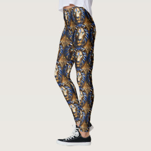 Sapphire Blue And Gold Lion, Leggings
