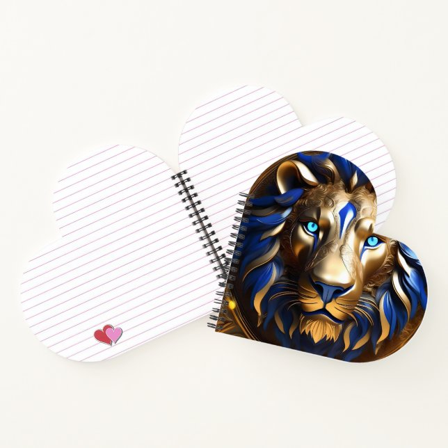 Sapphire Blue And Gold Lion, Notebook (Inside)