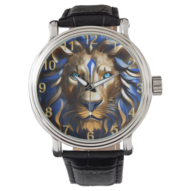 Sapphire Blue And Gold Lion, Watch (Front)