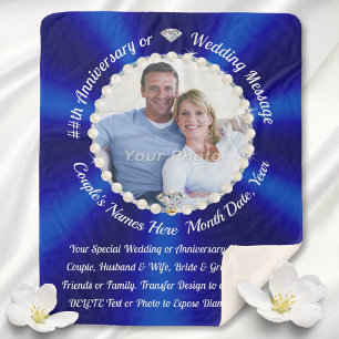 Sapphire Blue, Anniversary Photo Gifts, Cosy Sherpa Blanket