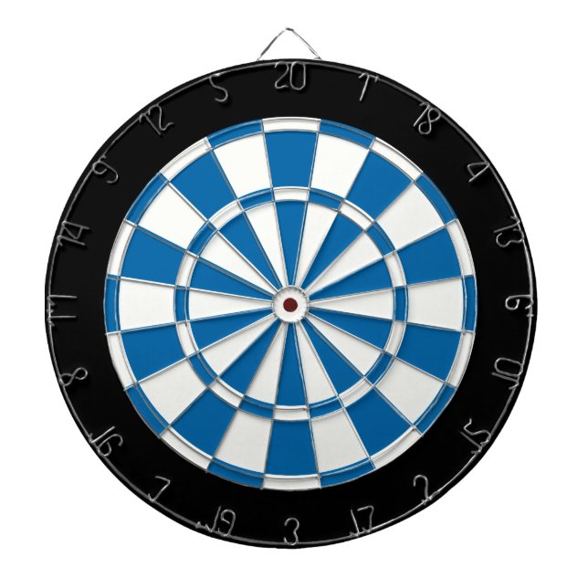 Sapphire Blue Black And White Dartboard (Front)