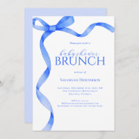 Sapphire Blue Bow Ribbon Baby Shower Brunch