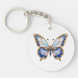 Sapphire Blue Butterfly Acrylic Keychain