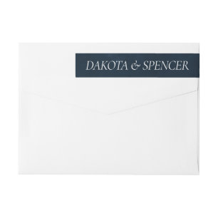 Sapphire Blue Cobalt Grunge Wedding Couple Name Wrap Around Label