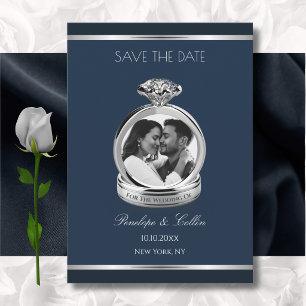 Sapphire Blue Engagement Photo Save the Date