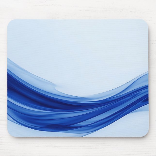 Sapphire Blue Flowing Wave Mouse Pad (Front)