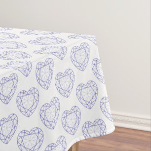 Sapphire blue gemstones heart line pattern cloth