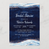 Sapphire Blue Geode Slice Wedding Bridal Shower
