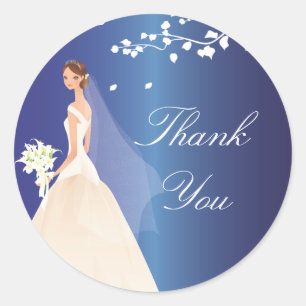 Sapphire Blue Green Bride Bridal Shower Sticker