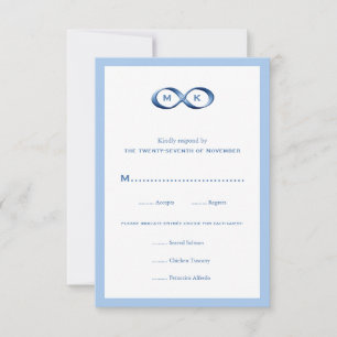 Sapphire Blue Infinity Hand Clasp Wedding RSVP Car