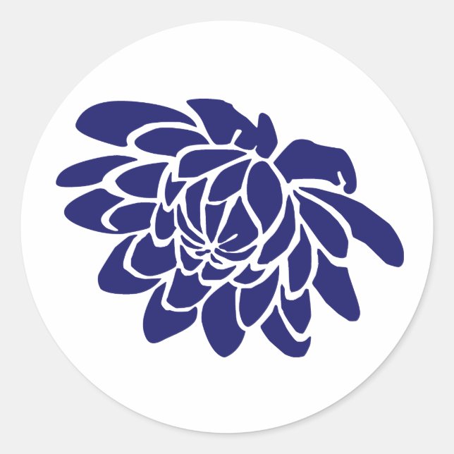 Sapphire Blue Lotus Flower Sticker (Front)