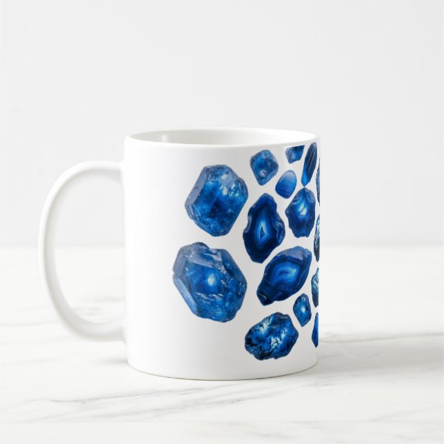 Sapphire Blue Pattern Coffee Mug (Left)