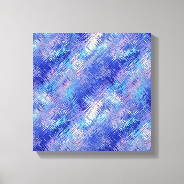 Sapphire Blue Scribbled Texture Canvas Print (Front)