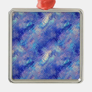 Sapphire Blue Scribbled Texture Metal Tree Decoration