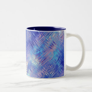 Sapphire Blue Scribbled Texture Two-Tone Coffee Mug