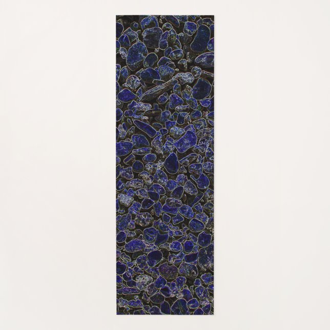 Sapphire Blue Stones with Glow Yoga Mat (Front)
