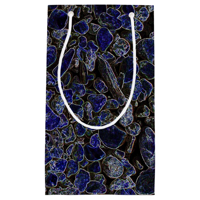 Sapphire Blue Stones with Radiant Glow Small Gift Bag (Front)