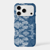 Sapphire Blue Vintage Damask Pattern Name