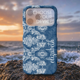 Sapphire Blue Vintage Damask Pattern Name
