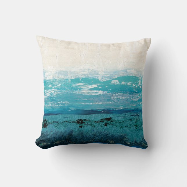 Sapphire Blue Watercolor Cushion (Front)