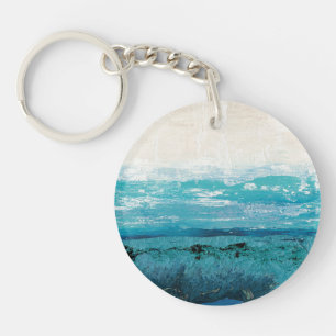 Sapphire Blue Watercolor Key Ring