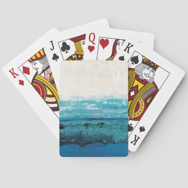 Sapphire Blue Watercolor Playing Cards (Back)
