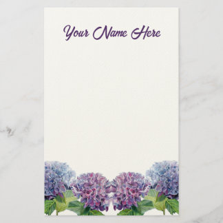 Sapphire Blues Hydrangeas Stationery
