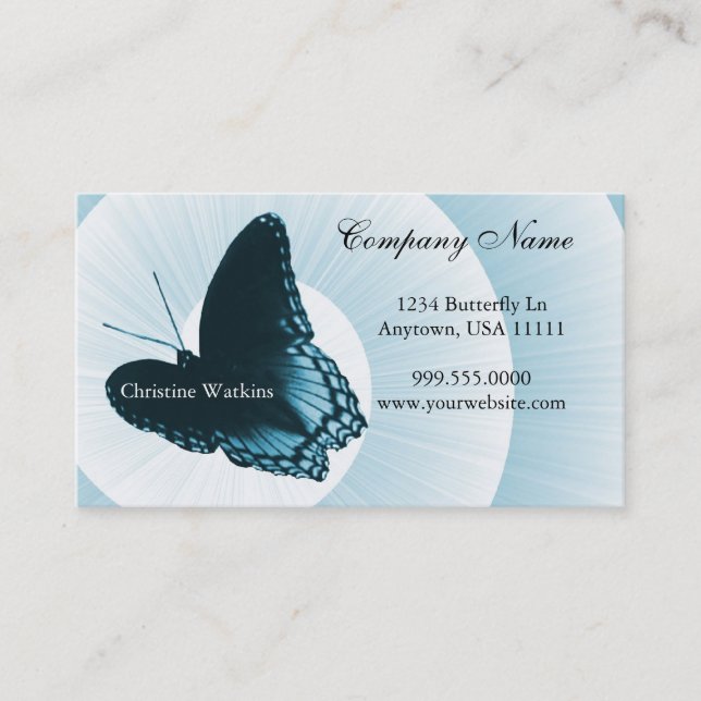Sapphire Butterfly Business Card (Front)