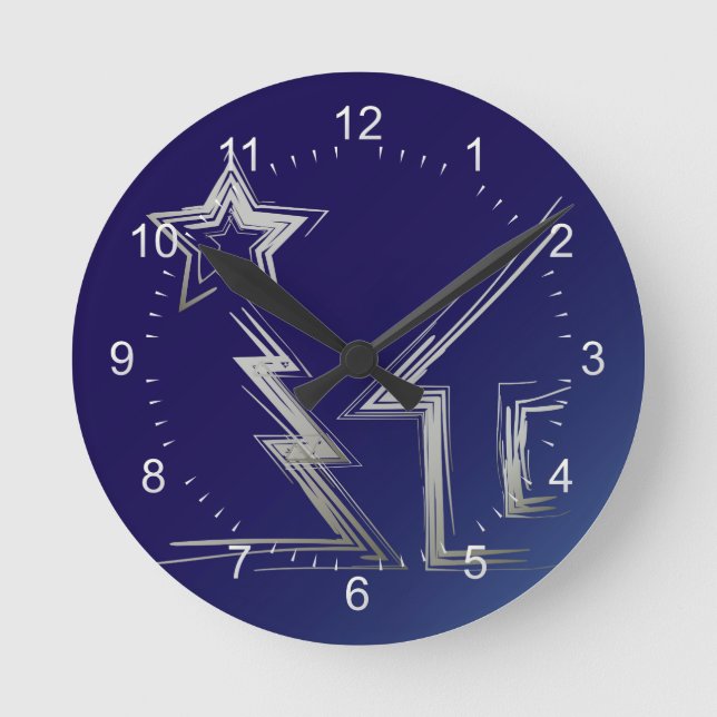 Sapphire Christmas night Round Clock (Front)