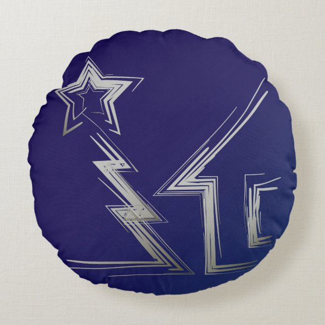 Sapphire Christmas night Round Cushion (Front)