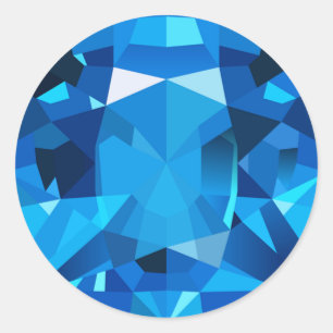 Sapphire classic round sticker