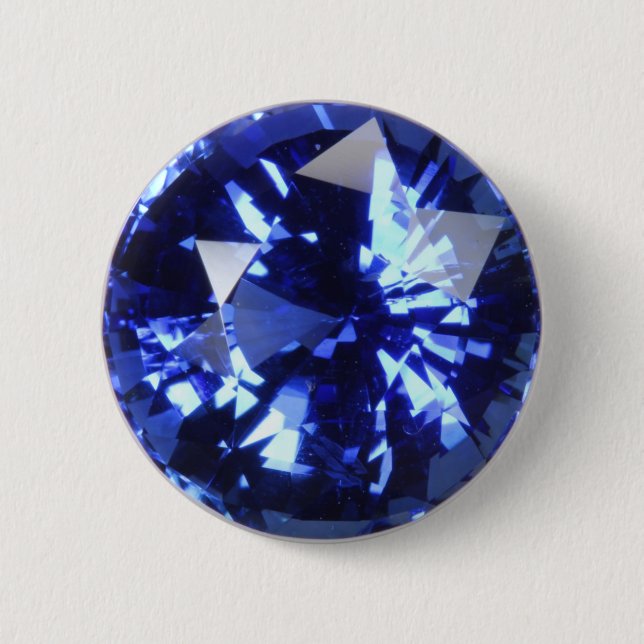 Sapphire Dark Blue Gemstone September Birthstone 6 Cm Round Badge (Front)