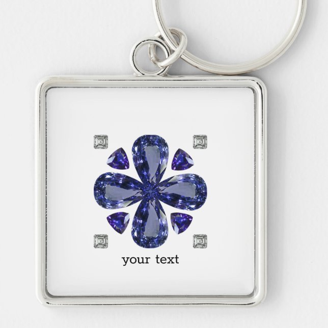 Sapphire Diamond Art, Blue Key Ring (Front)