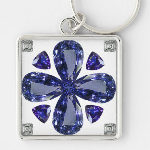 Sapphire Diamond Art, Blue Keychain