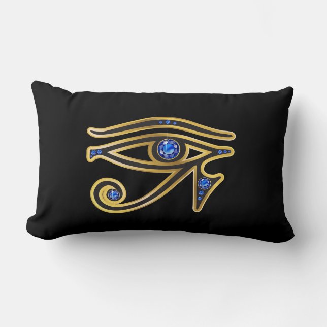 Sapphire Eye of Ra in Gold Neck Pillow (Front)