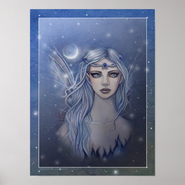 Sapphire Fairy Fantasy Art Poster (Front)