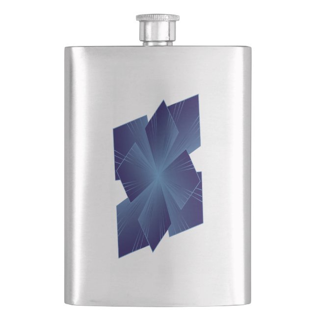 Sapphire Flower Hip Flask (Front)