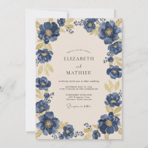 Sapphire Foliage Sage Wedding Invitation