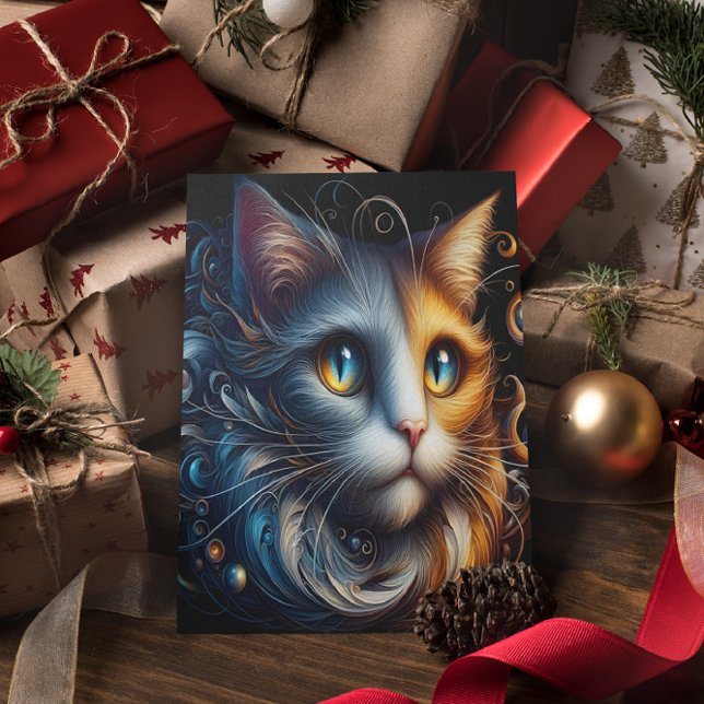 Sapphire Gaze: A Cat With Blue Eyes Postcard (Creator Uploaded)