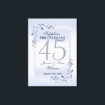 Sapphire Gem & Glitter 45th Wedding Anniversary  Canvas Print<br><div class="desc">Glamourous and elegant posh 45th Sapphire Wedding Anniversary canvas print with stylish sapphire blue gem stone jewels corner decorations and matching coloured glitter border frame. A romantic design for your celebration. All text, font and font colour is fully customisable to meet your requirements. If you would like help to customise...</div>