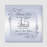 Sapphire Gem & Glitter 45th Wedding Anniversary  Magnet<br><div class="desc">Glamorous and elegant posh 45th Sapphire Wedding Anniversary party favor magnet with stylish sapphire blue gem stone jewels corner decorations and matching colored glitter border frame. A romantic design for your celebration. All text, font and font color is fully customizable to meet your requirements. If you would like help to...</div>