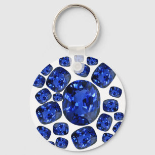 Sapphire Gems Birthstone gifts by sharles Key Ring