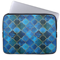 Sapphire Gemstone & Gold Moroccan Tile Pattern