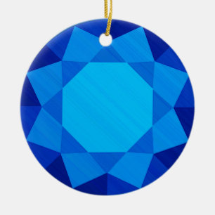 Sapphire Gemstone / Jewel Graphic Image  Ceramic Tree Decoration