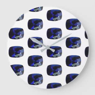 Sapphire Gemstone pattern Blue Large Clock
