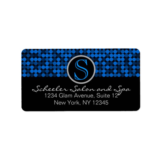 Sapphire Glam Custom Monogram Address Labels (Front)
