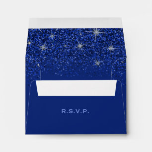 Sapphire Glitz Glitter Wedding, Response Envelopes