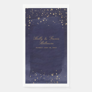 Sapphire & Gold Wedding Dinner Napkins