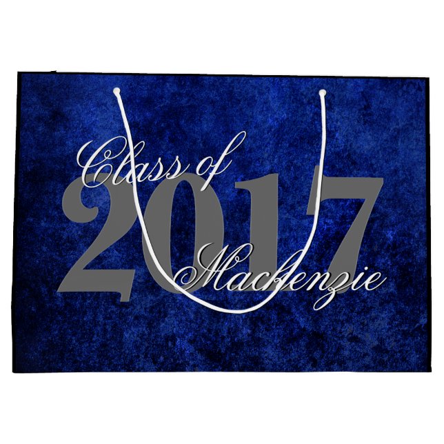 Sapphire Grad | Blue Royal Cobalt Azure Year Large Gift Bag (Back)